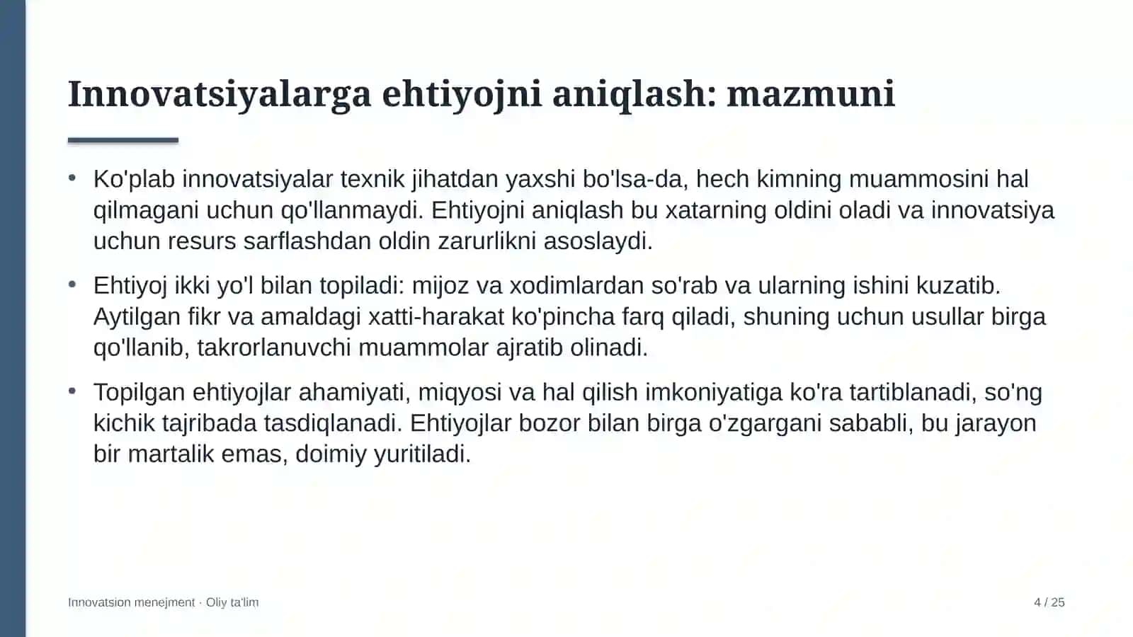 texnik ko'rik markazlarida innovatsiyalarga bo'lgan ehtiyojni aniqlash 1981 4