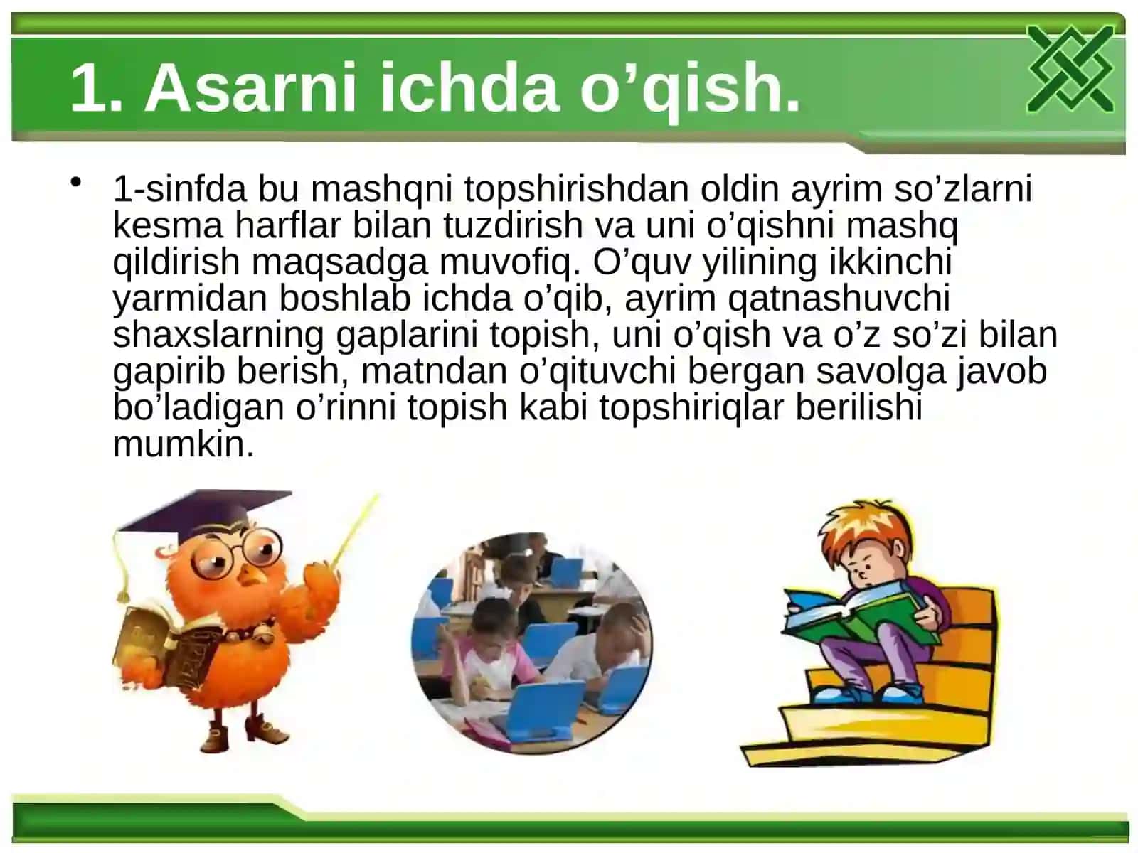 O’qish darslarida mustaqil ishlar 4
