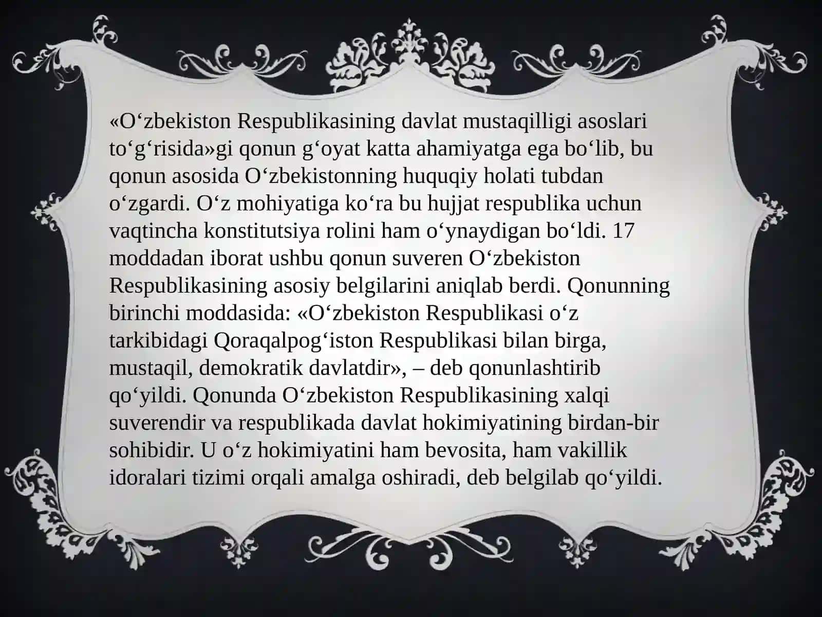 Mustaqil O‘zbekiston davlatining tashkil topishi 4