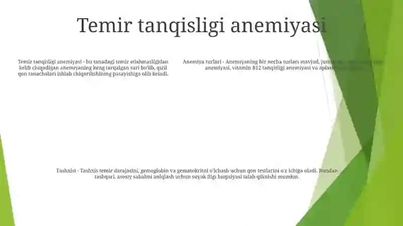 Anemiya Turlari Va Ularning Tashxisi 4