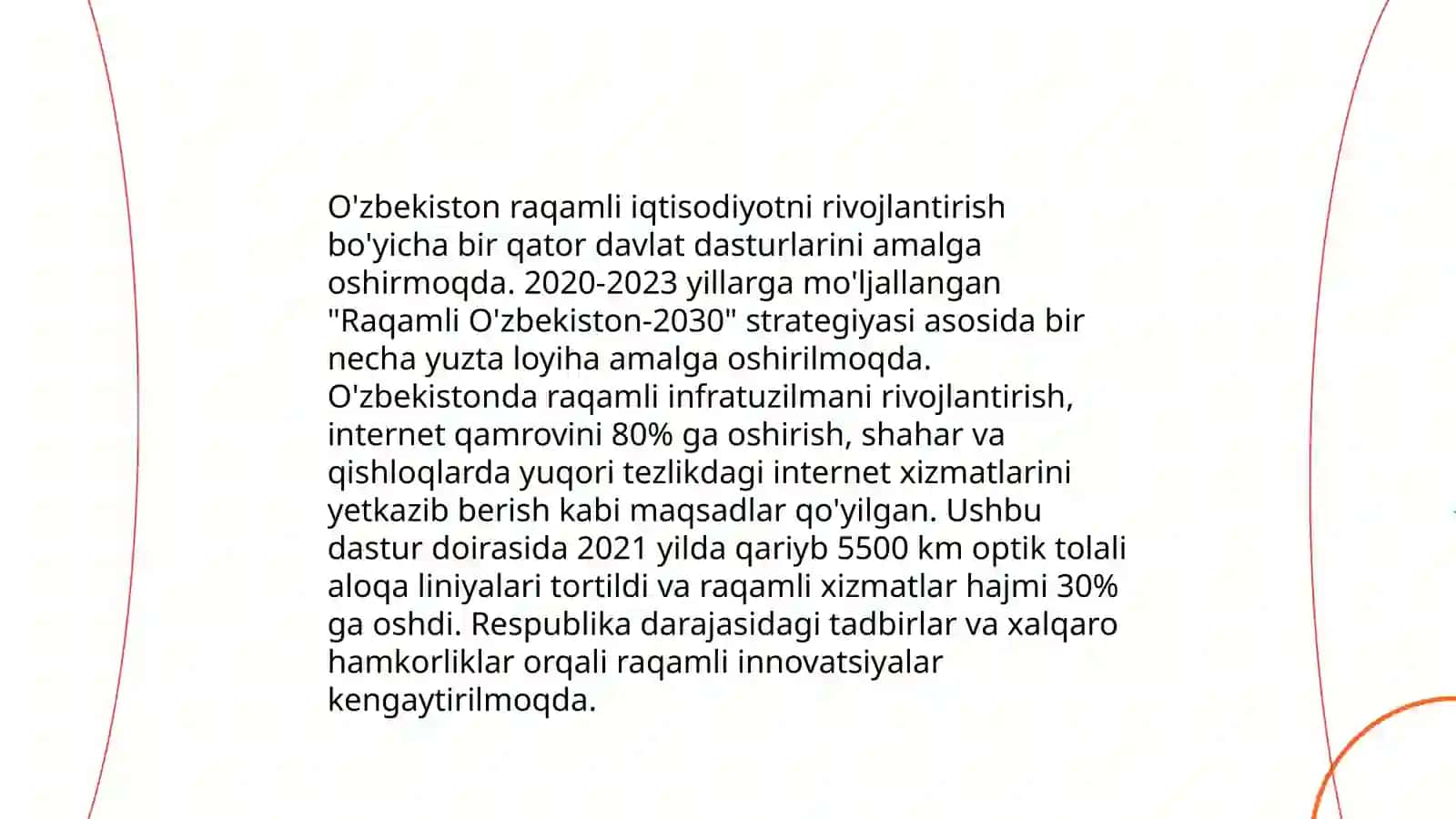 O'zbekistanda axborot kommunikatsiya sohasini rivojlantirishdagi asosiy yo'nalishlari amaldagi qonunlar, Ozbekiston Respublikasi Prezidenti farmonlari va Vazirlar Maxkamasining qarorlari 4