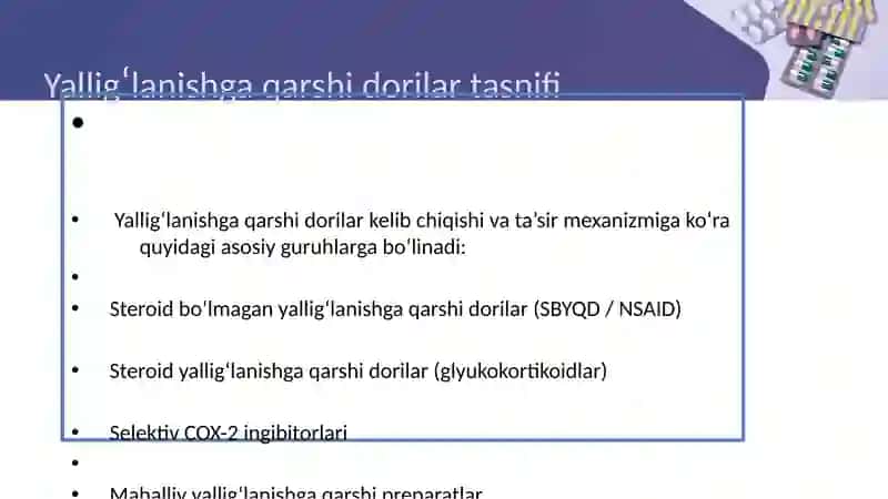 Yallig’lanishga qarshi dori vositalar 4