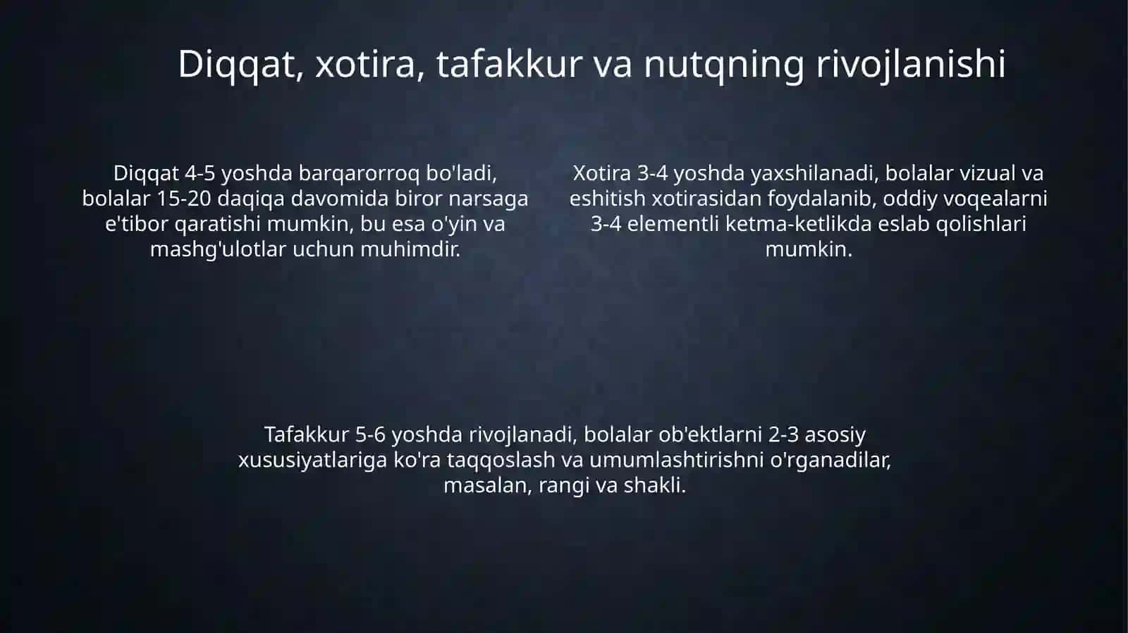 Maktabgacha yosh davrdagi psixik rivojlanish xususiyatlari 4