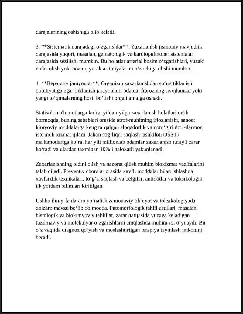 ZAXARLANISHNING PATOMARFALOGIYASI 4