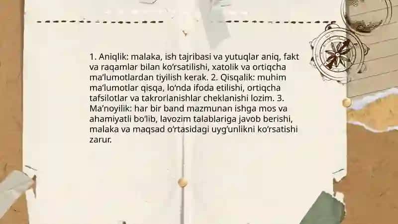 Rezyume taʼrifi va maqsadi 4