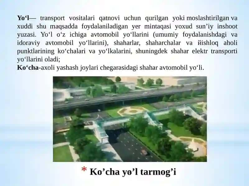 Shaharyo‘llar va ko‘chalar elementlari 4