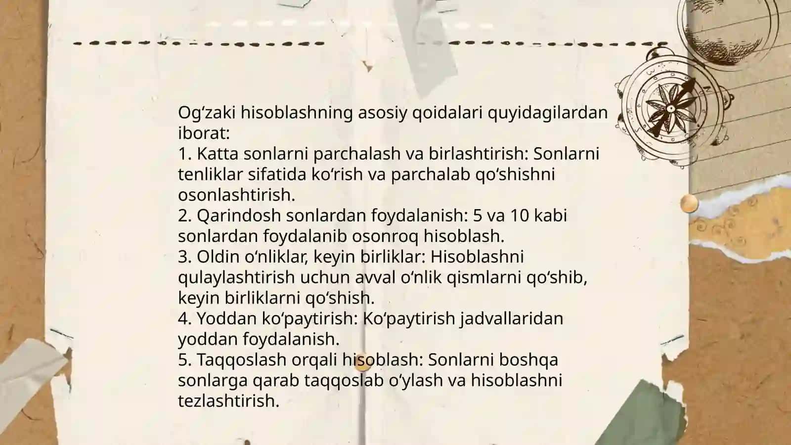 Og‘zaki hisoblash texnologiyalari 4