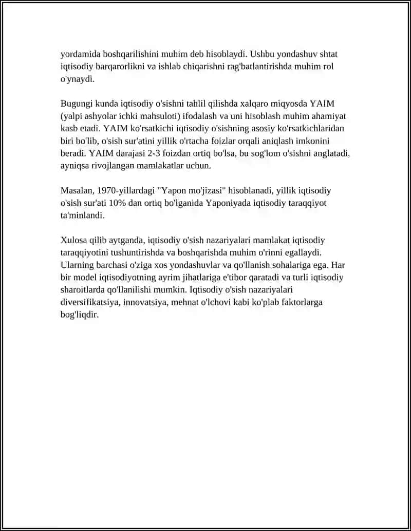 Iqtisodiy o'sish nazariyalari 4