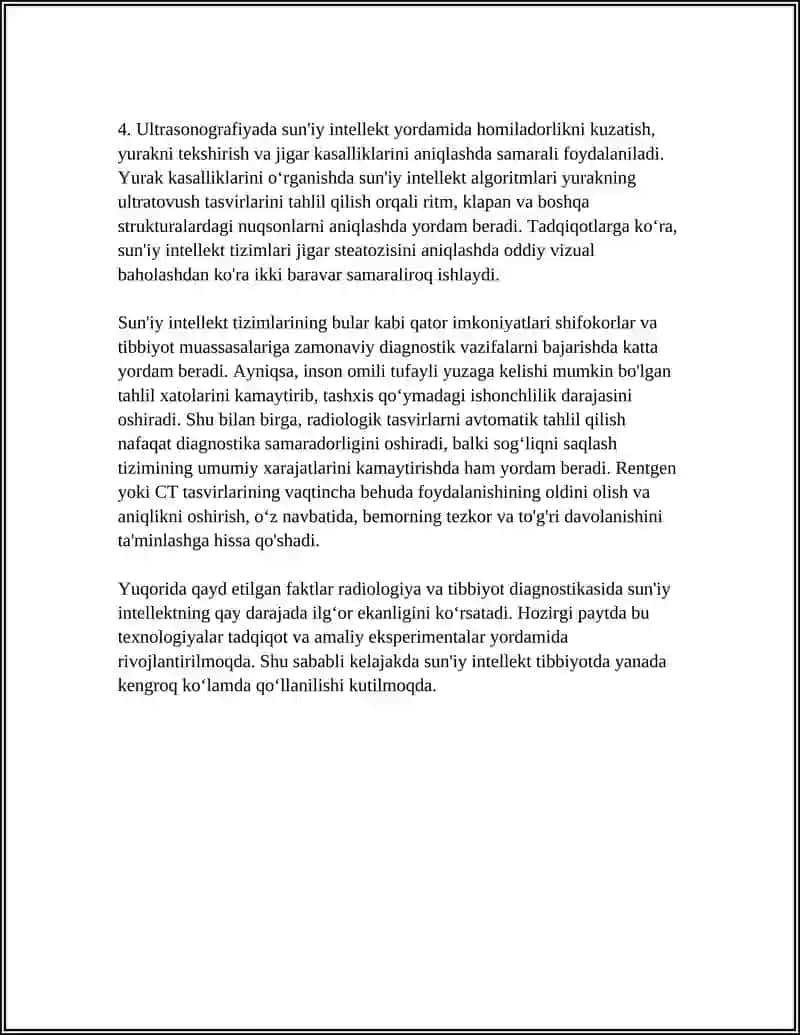 TIBBIY DIAGNOSTIKADA SUN'IY INTELEKTDAN FOYDALANISH 4