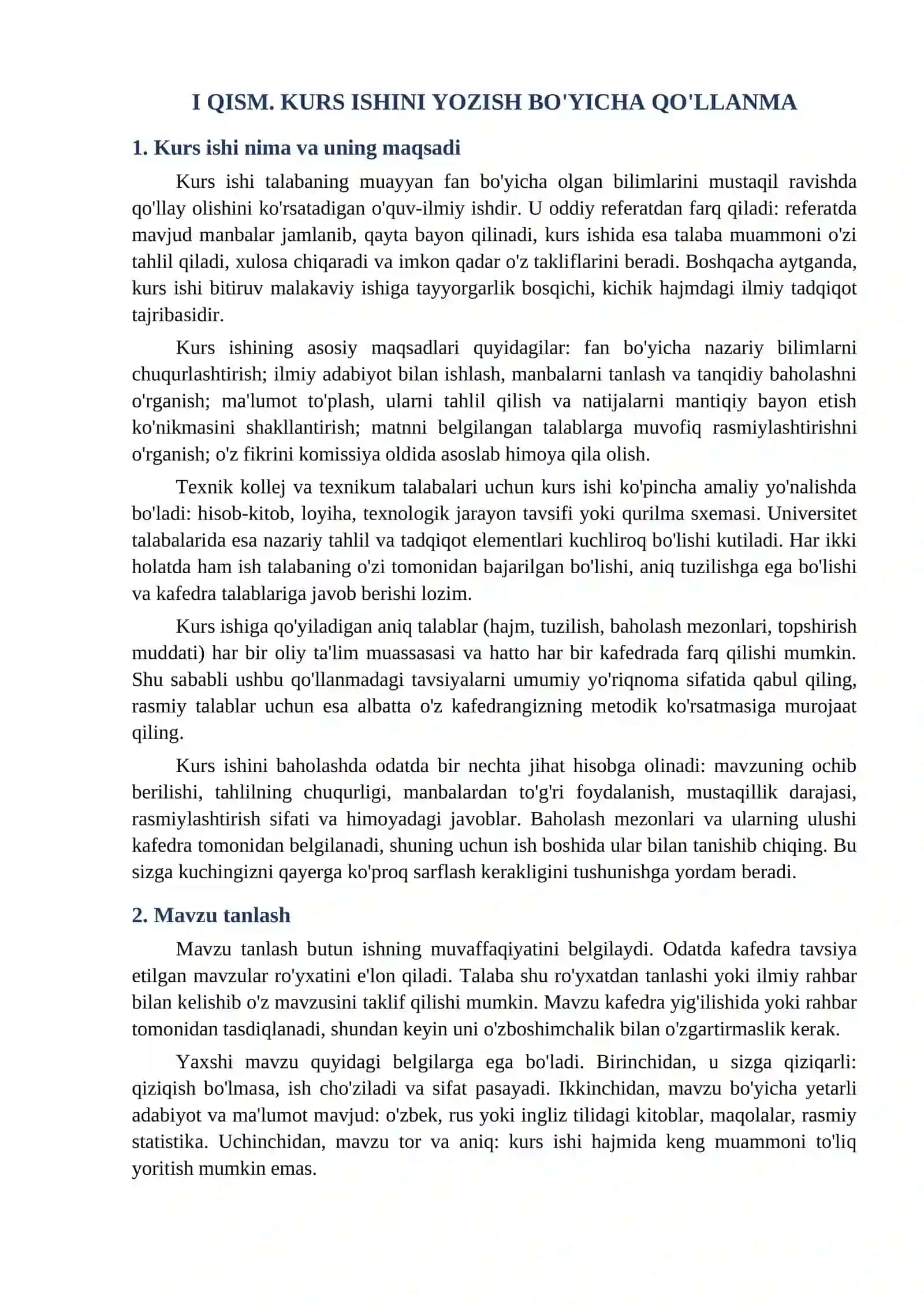 Kurs ishi namunalari 2026 word yozish qollanmasi titul varagi bilan tayyorgarlik toplami 4