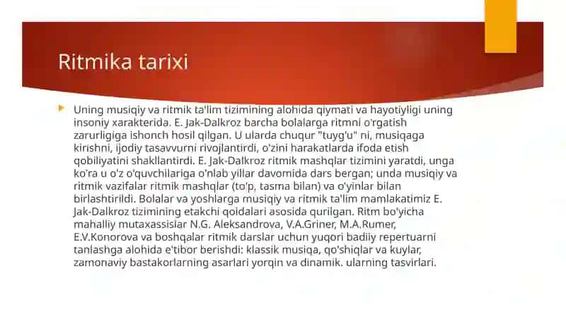 Musiqiy ritmik harakatlar 4