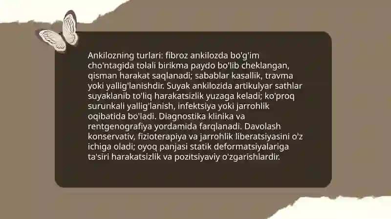 Bo'g'imlar kontraktura va ankilozlari 4