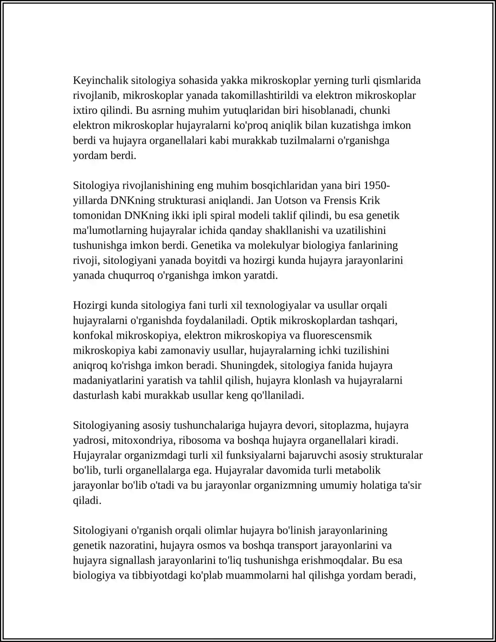 SITOLOGIYA REFERAT 4
