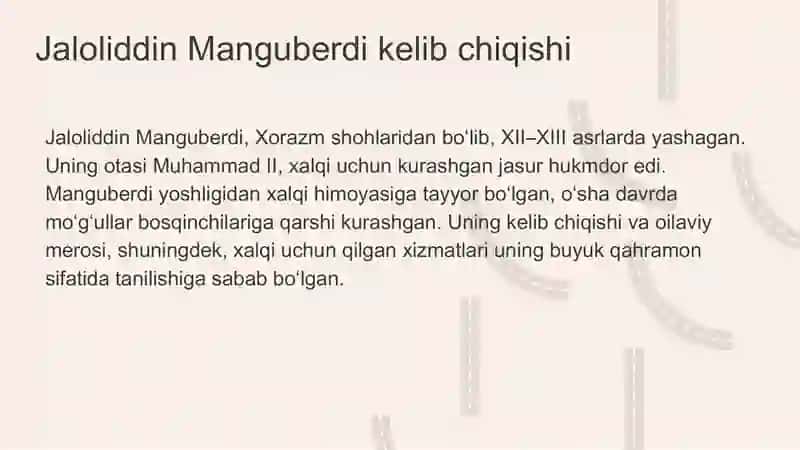 Jaloliddin Manguberdi hayoti va kelib chiqishi 4