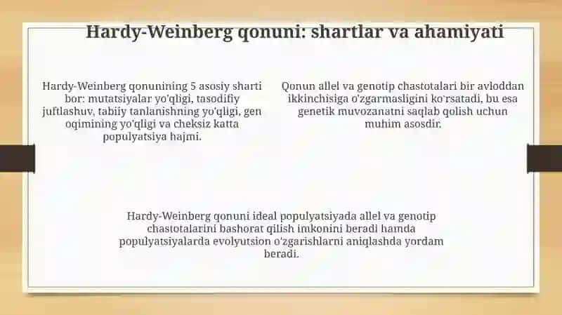 Odam genetikasining usullari: populyatsion-statistik 4