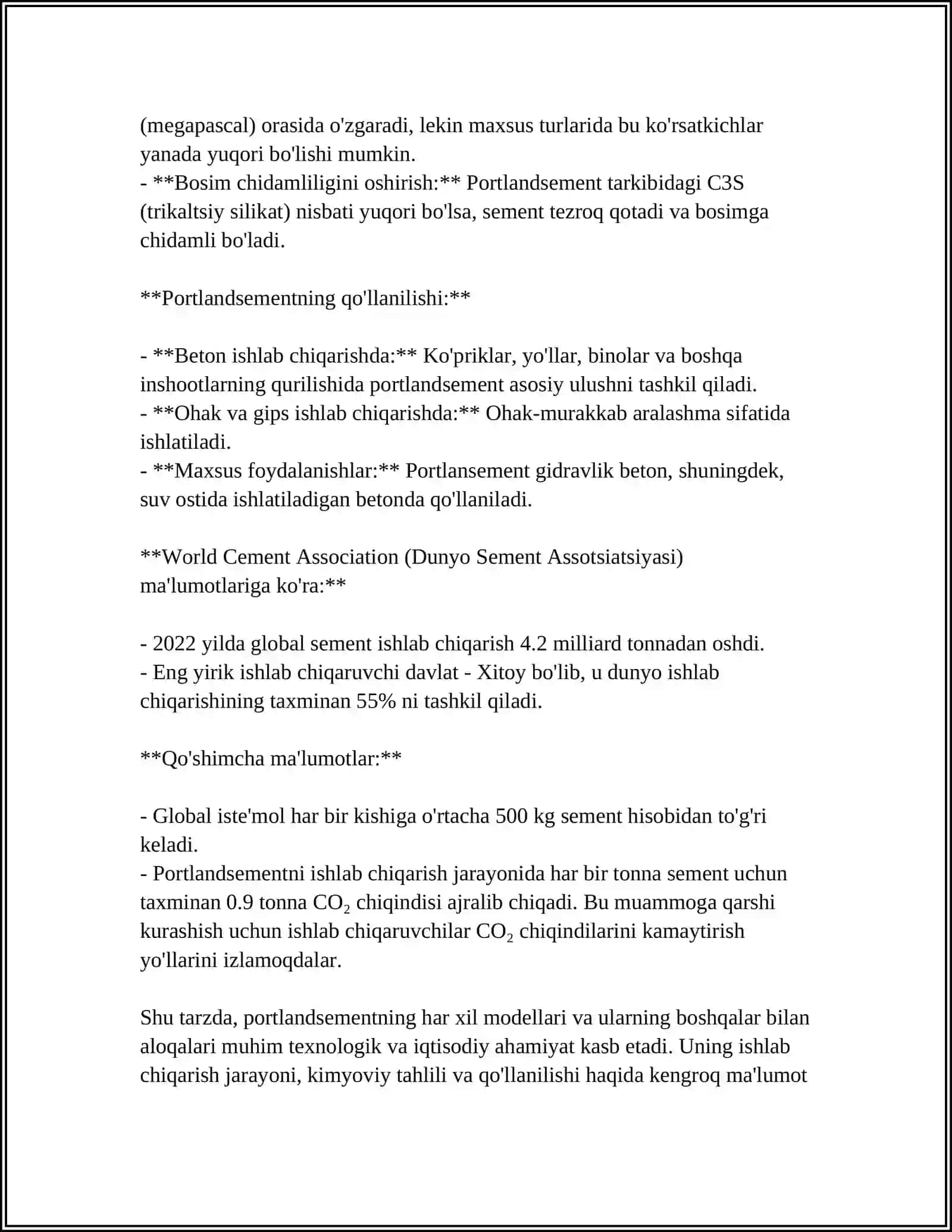 PORTLANSEMENTNING QOTISH TARIFLARIGA IZOH 4