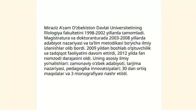 Miraziz A'zamning hayoti va ijodi 4