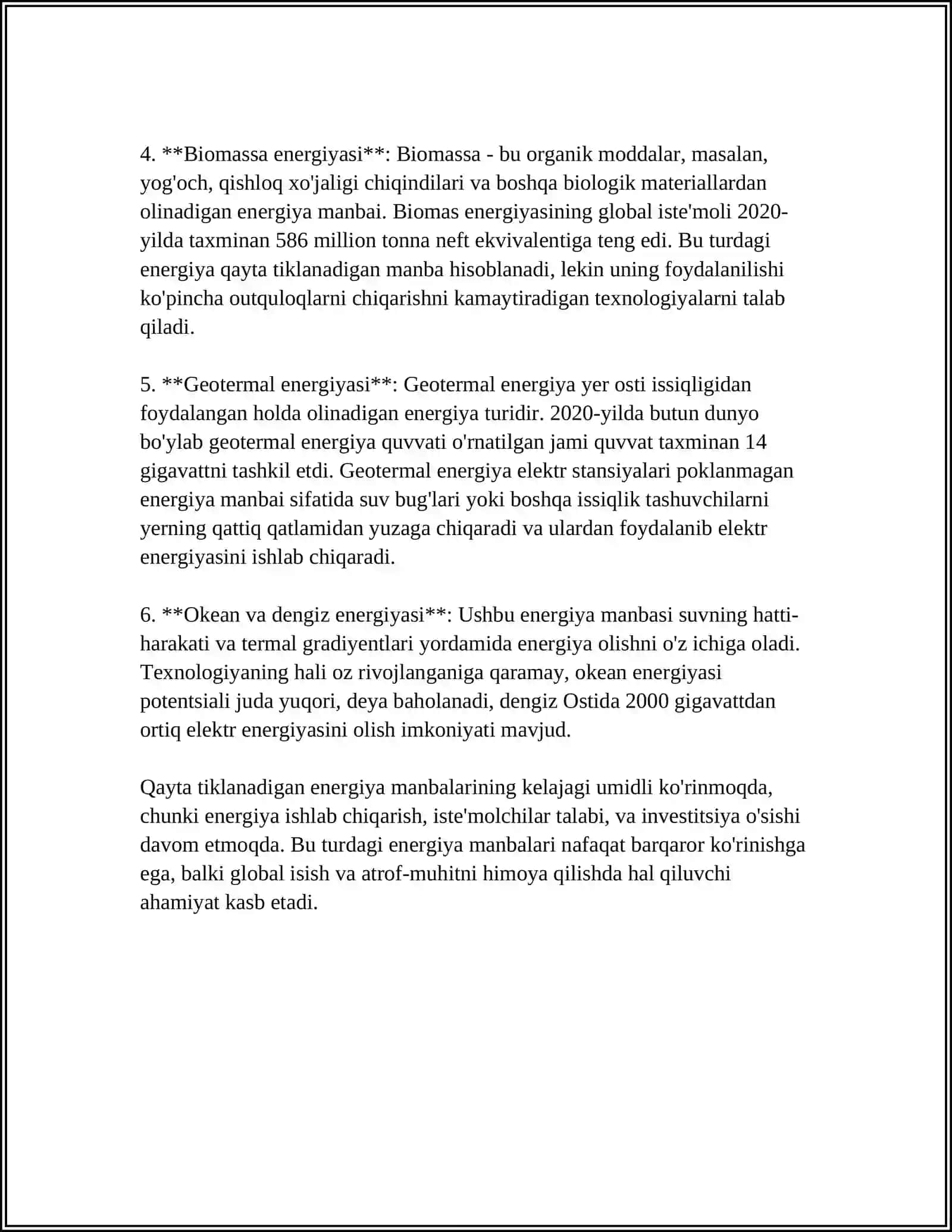 Qayta tiklanadigan energiya manbalari 4
