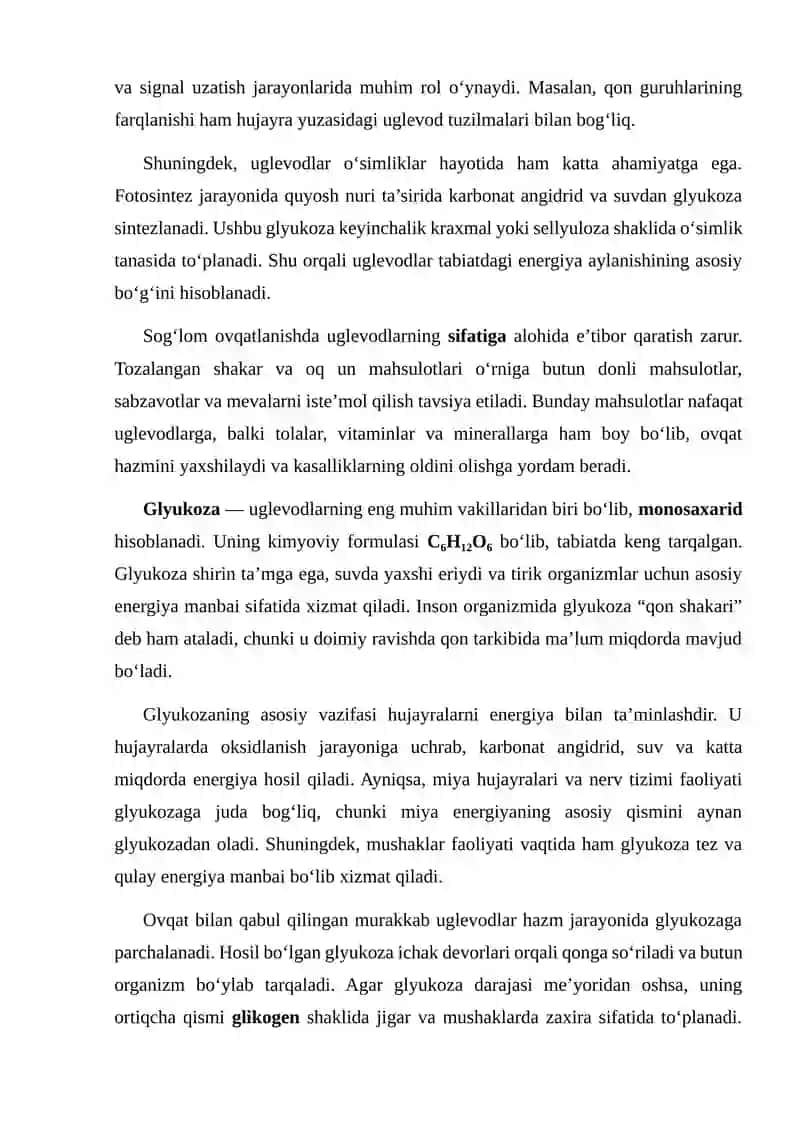 Uglevodlar Glyukoza Fruktoza Saxaroza Maltoza 4