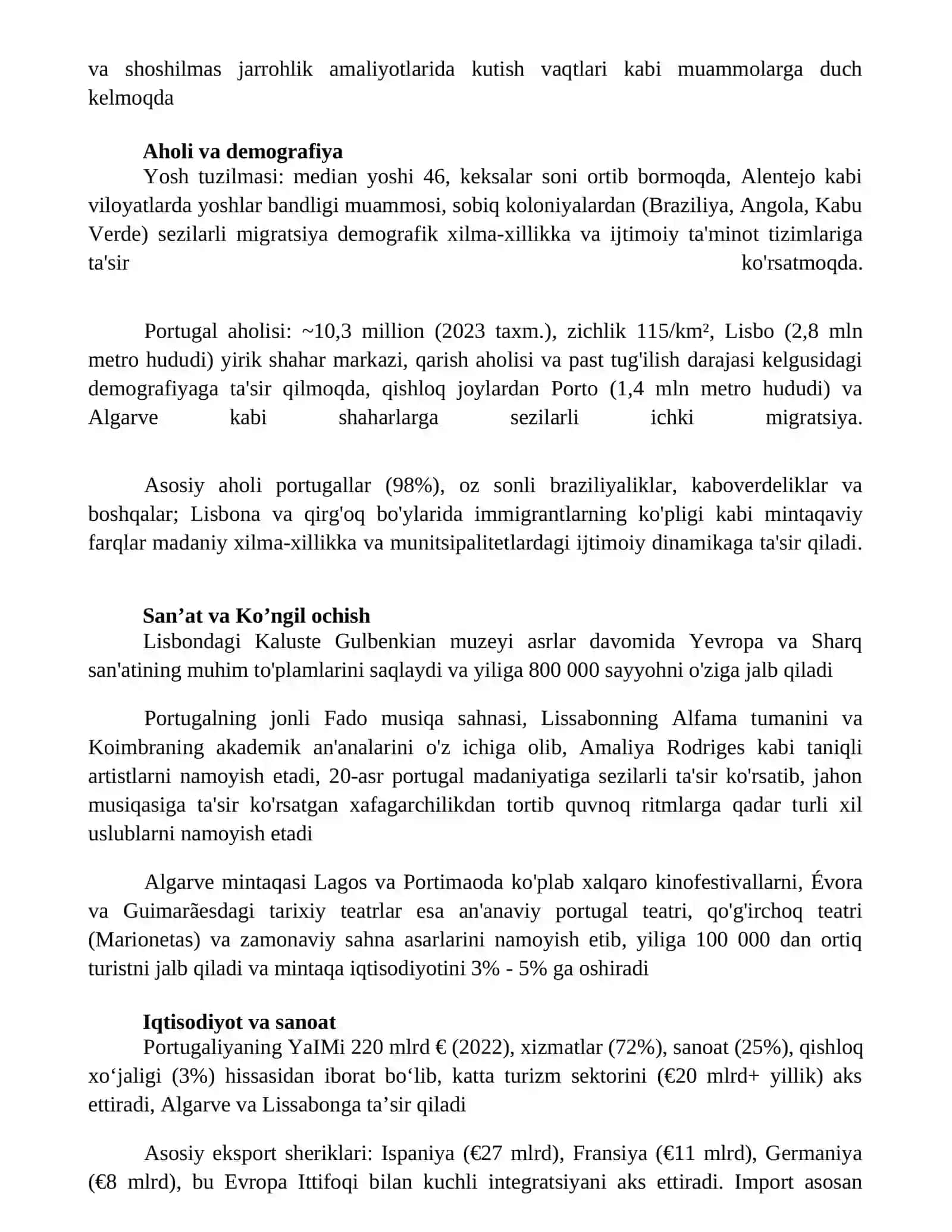 Portugaliya davlati haqida toʻliq maʼlumotlar 4