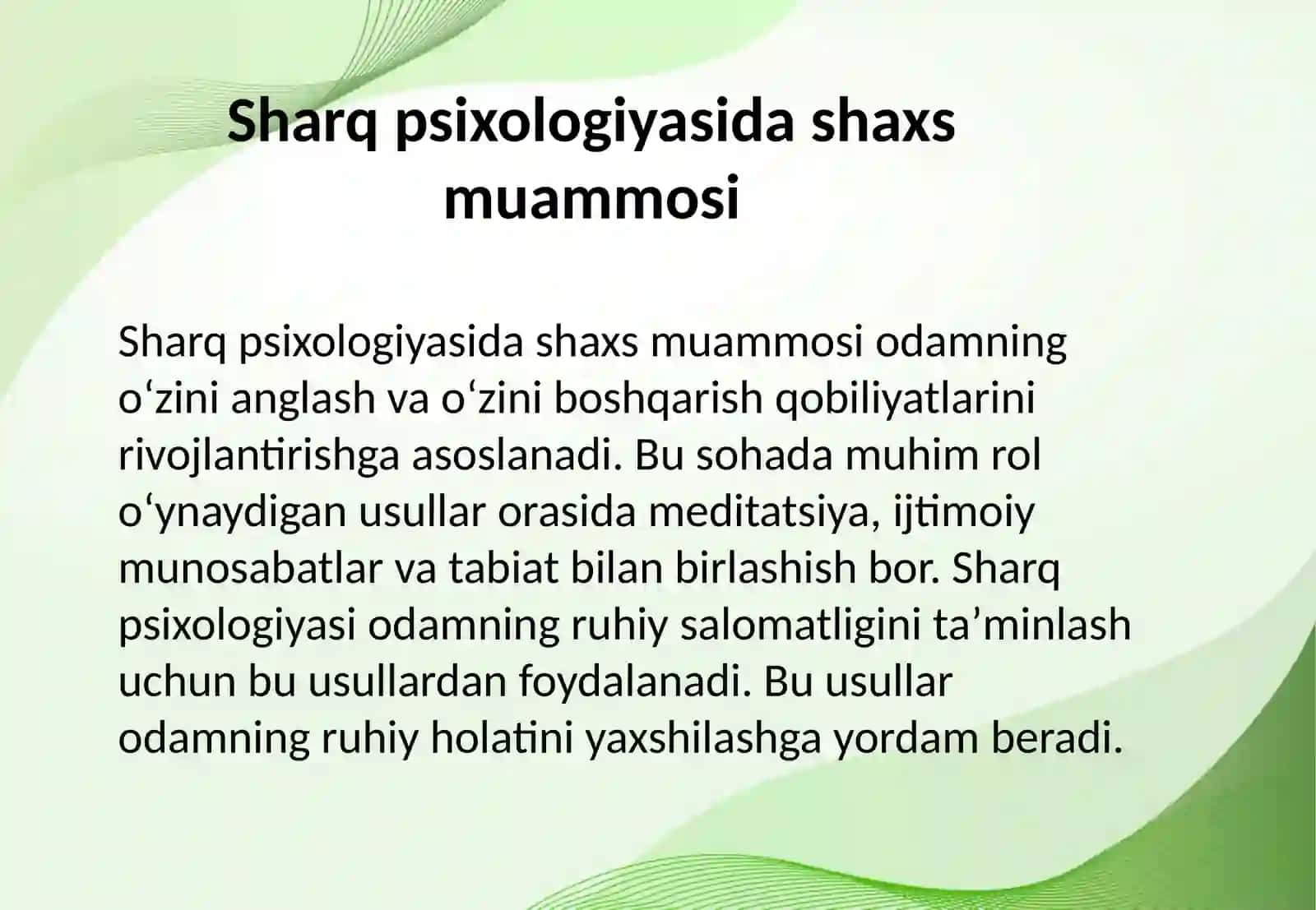 Sharq psixologiyasida shaxs muammosi 4