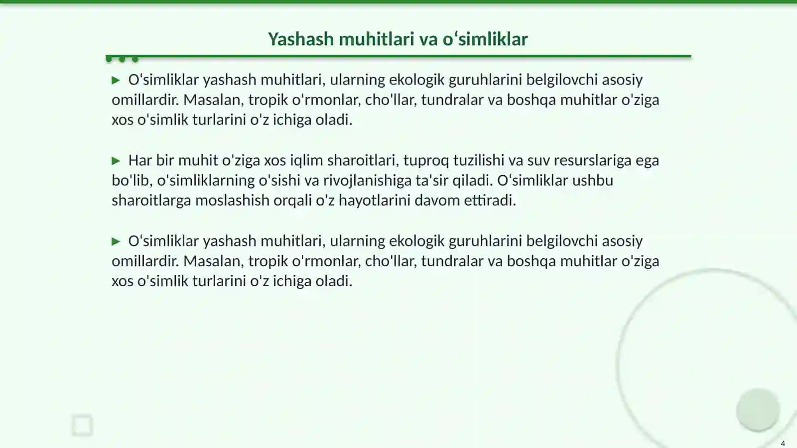 O‘simliklarning ekologik guruhlari 4