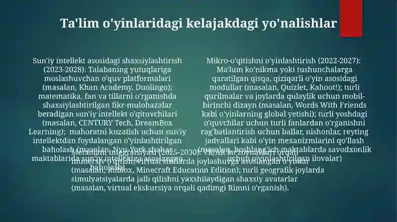 Pedagogik o'yinlar va ularning turlari 4