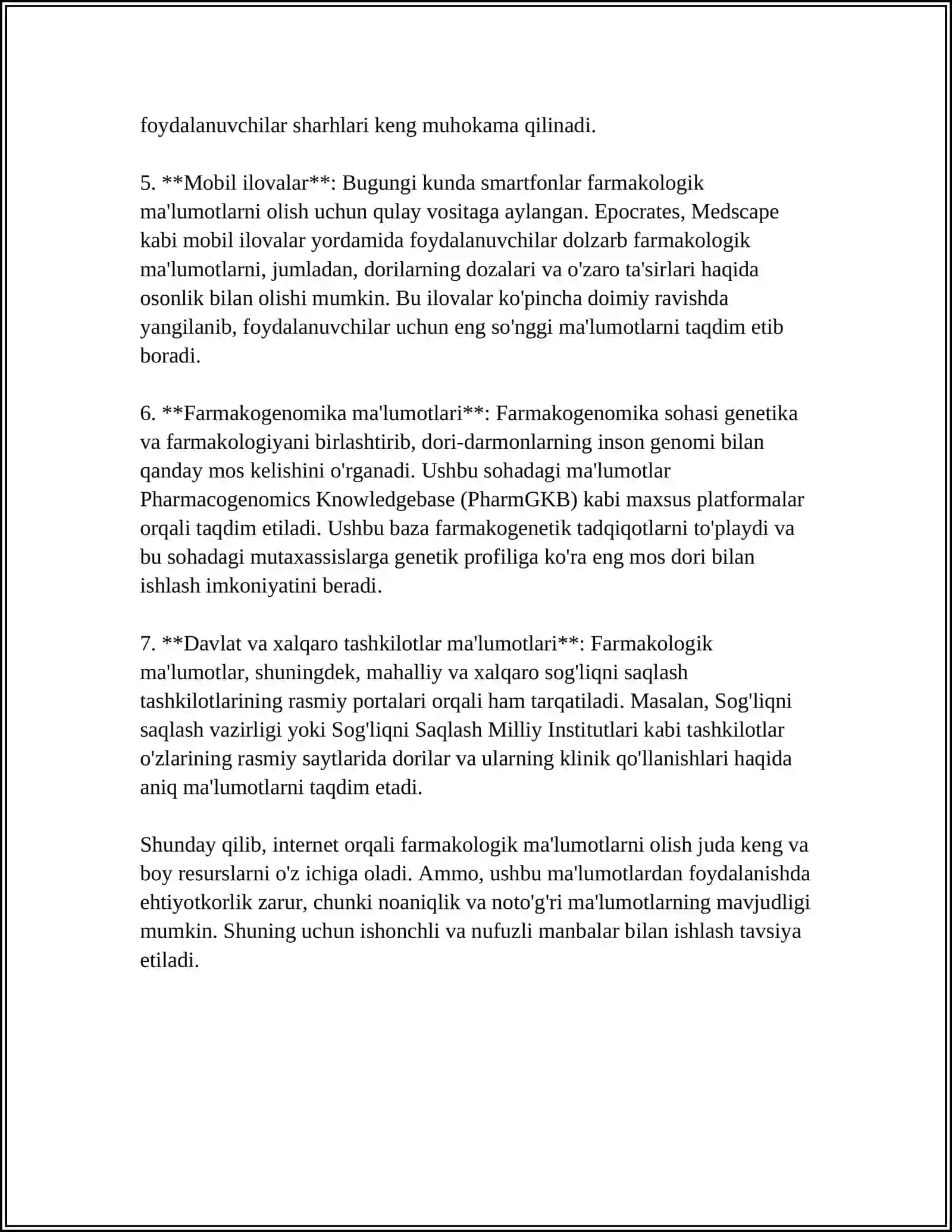 INTERNET TARMOGIDA FARMOKOLOGIYAGA OID DASTURLAR 4