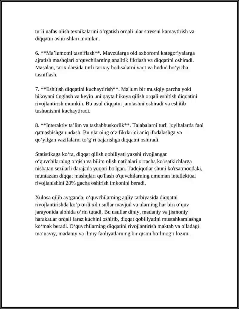 OʻQUVCHILARNING AQLIY TARBIYASI 4