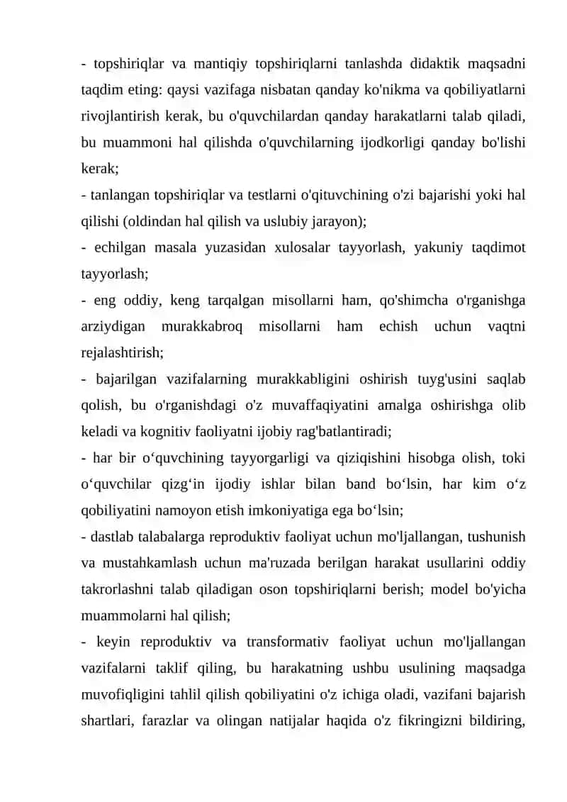 AMALIY MASHG'ULOT REJASINI TUZISH 4