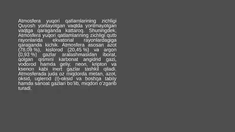 Atmosfera va uni muhofazasi 4