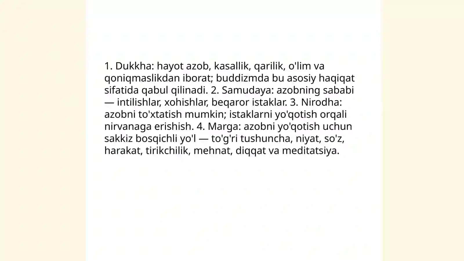 Buddaviylik dini tarixi va asosiy g'oyalari 4