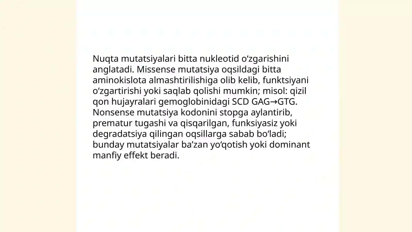 Genetik buzilishlar va mutatsiyalar 4