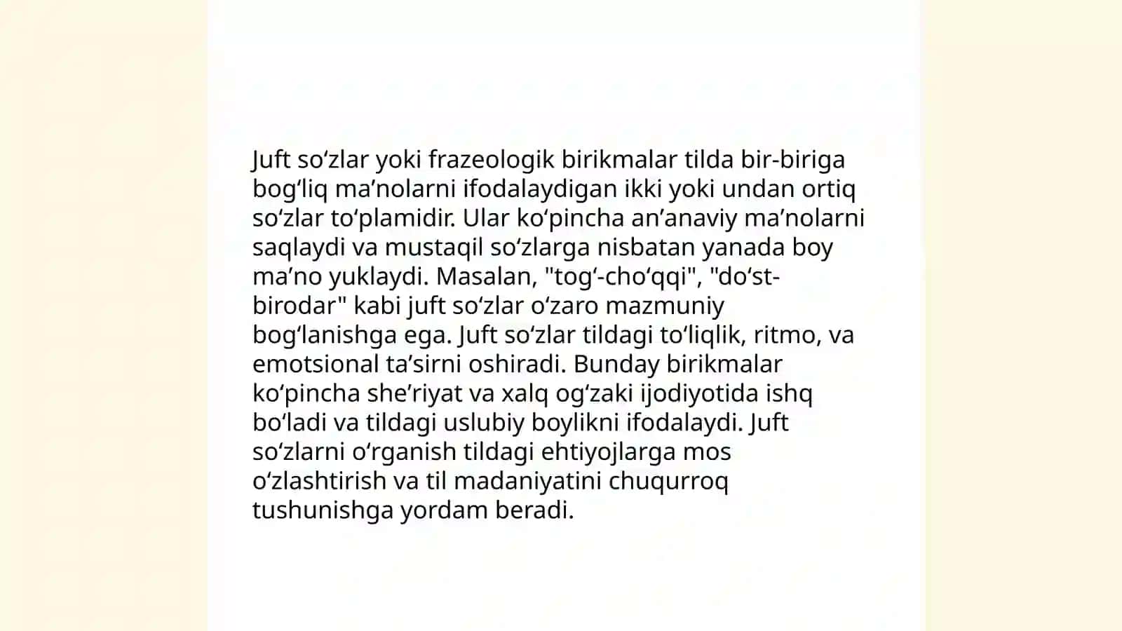 Juft soʻzlarning maʼno qurilishi 4