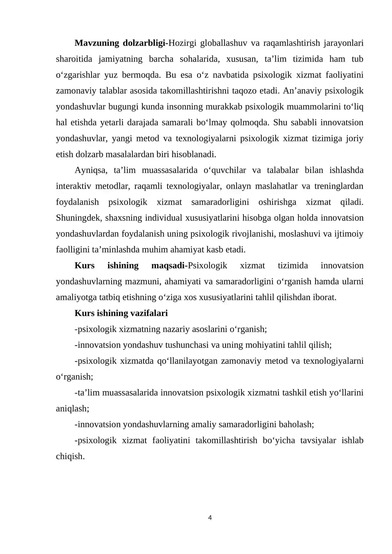 Psixologik xizmatda innovatsion yondashuvlar. 4