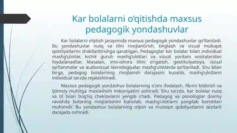 Kar bolalarni o'qitish jarayoni 4