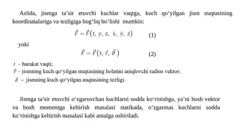 Dinamika qonunlari va masalalari 4