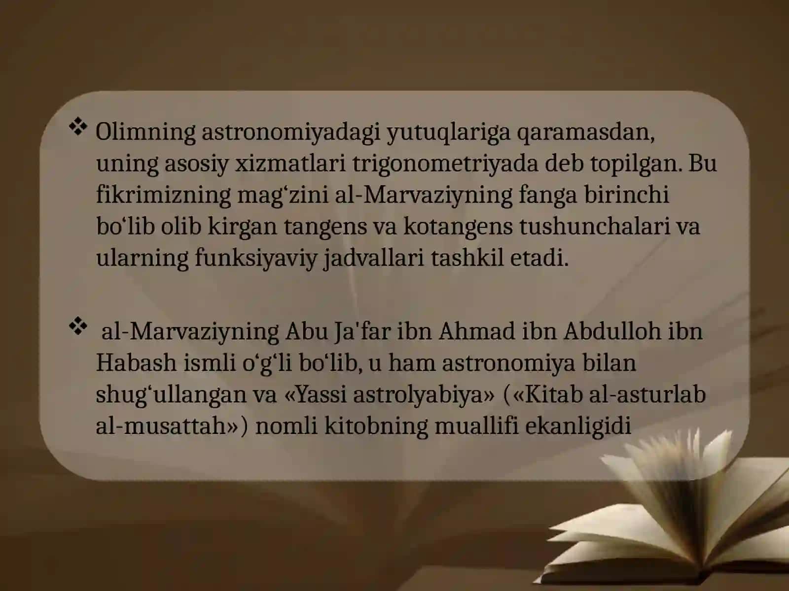 Ahmad al-Marvaziy ziji va uning ahamiyati 4
