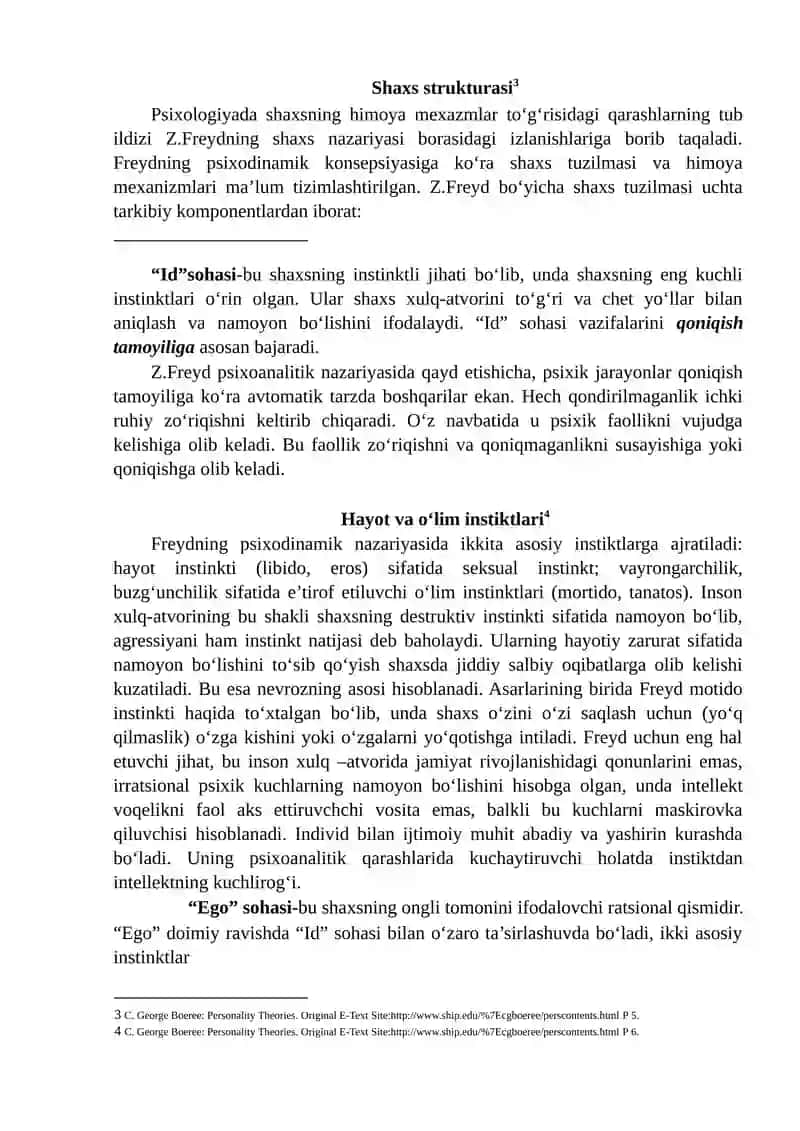 Klassik psixoanaliz va uning modifikatsiyalari 4