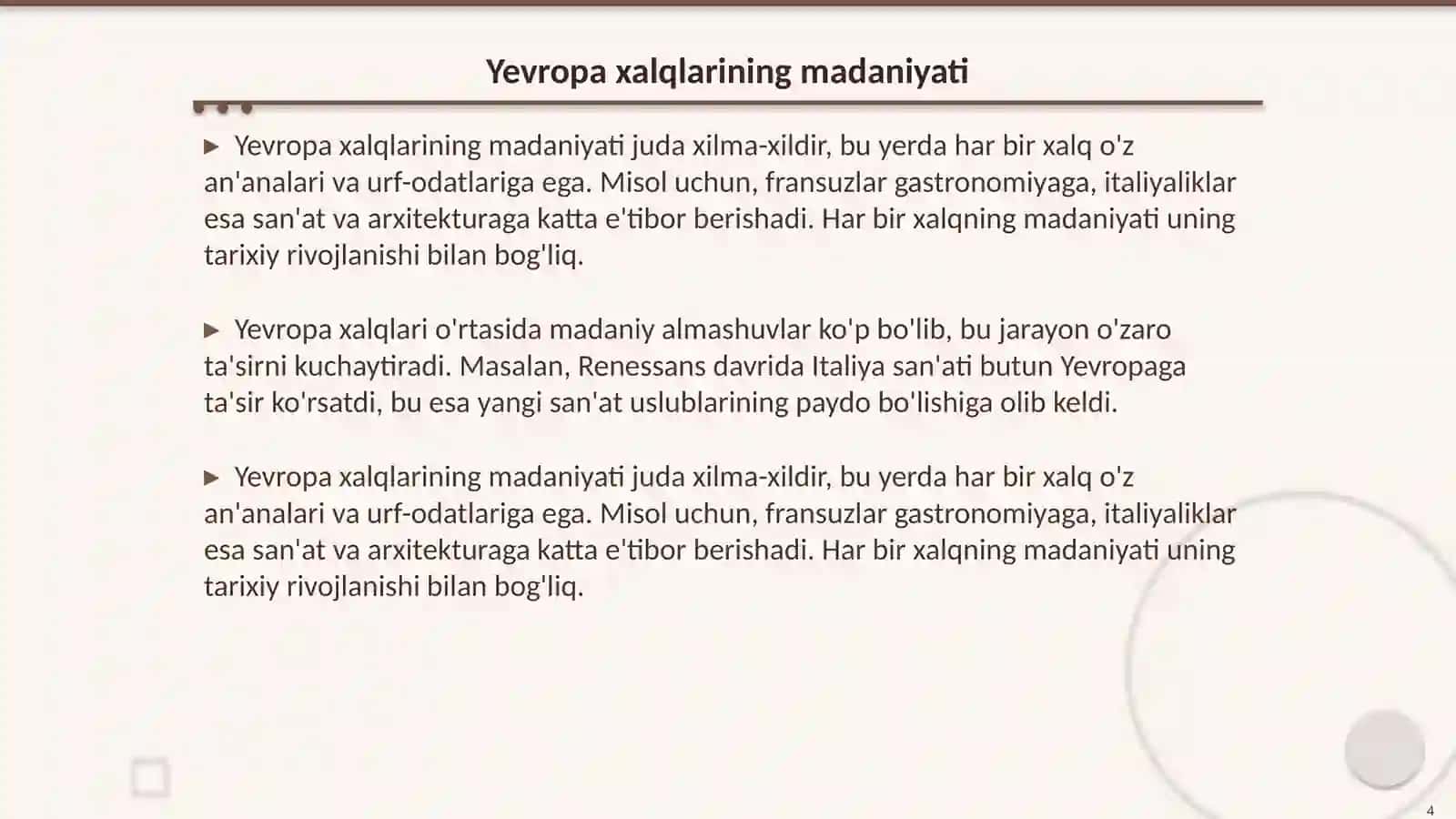 Yevropa xalqlari etnalogiyasi 4