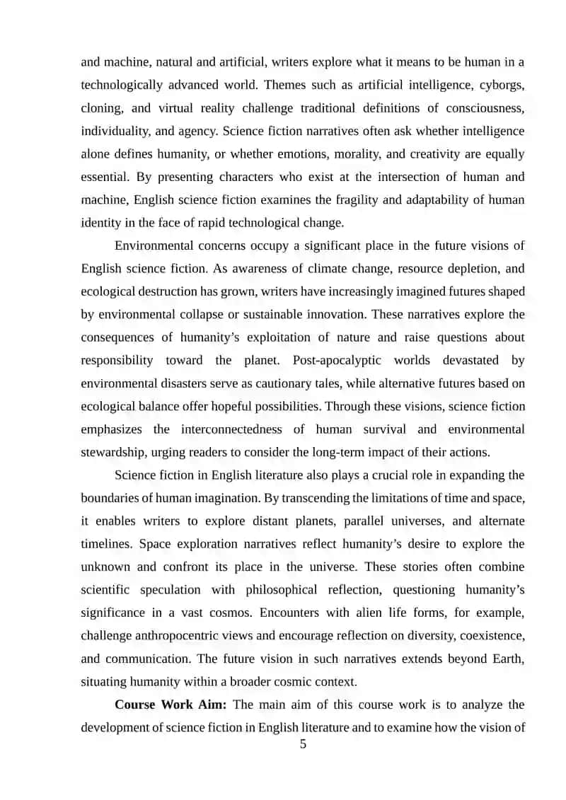 Science Fiction in English Literature Course 4