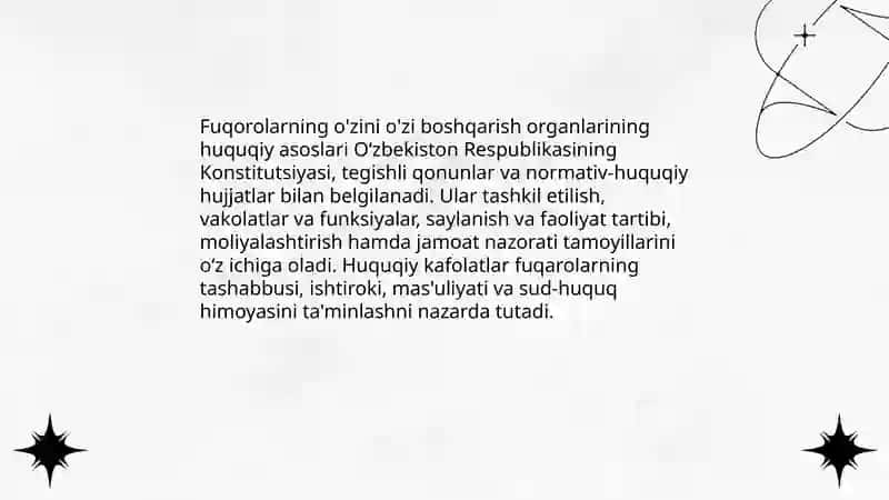 Fuqorolarning o'zini o'zi boshqarish organlar 4