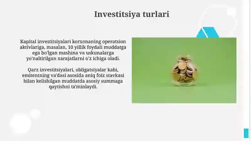 Moliyaviy investitsiyalarning hisobi 4
