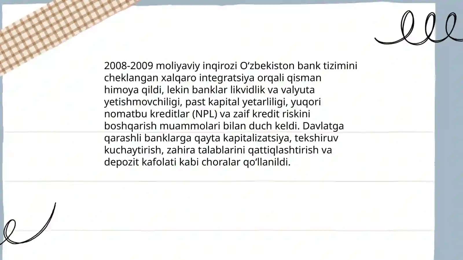 2008-yilgi jahon moliyaviy inqirozning Oʻzbekiston iqtisodiyotiga umumiy taʼsiri 4