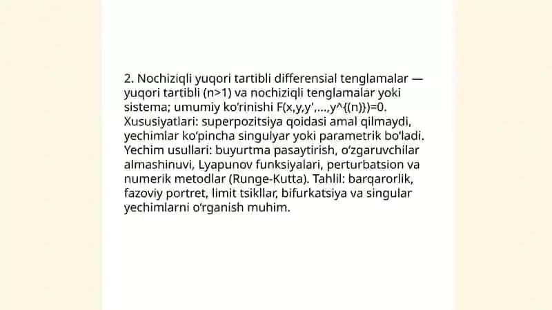 Chiziqli yuqori tartibli differensial tenglamalar 4