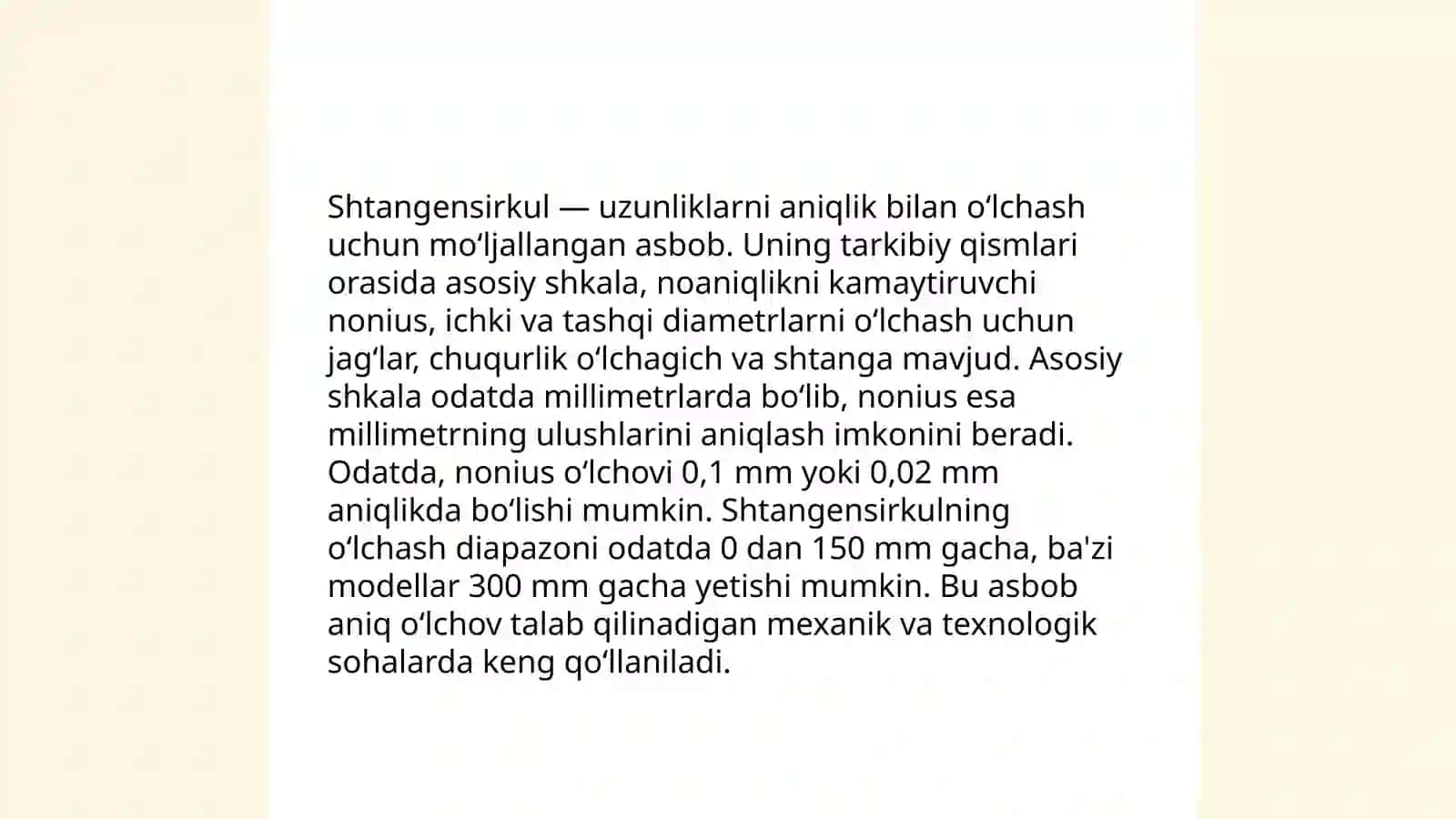 Shtangensirkul o‘lchov vositasi 4