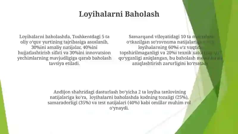 Texnologiya fanida baholash mezonlari 4