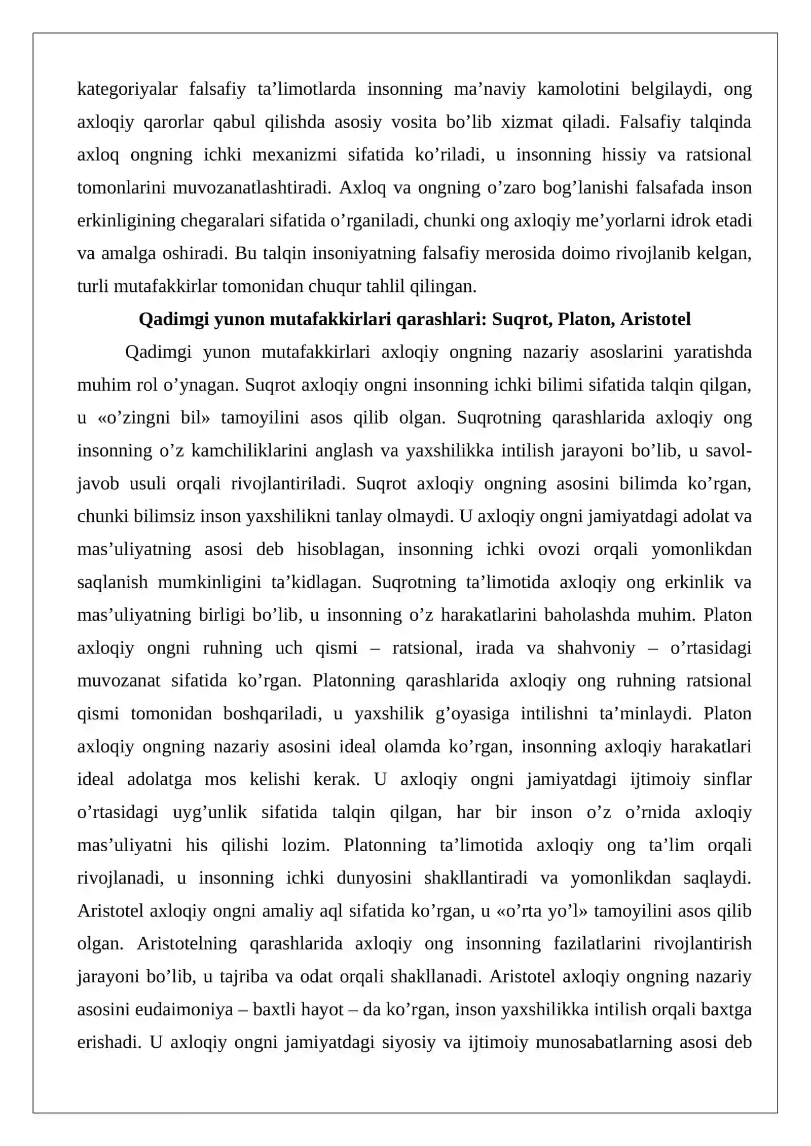 Axloqiy ongning shakllanishi 4