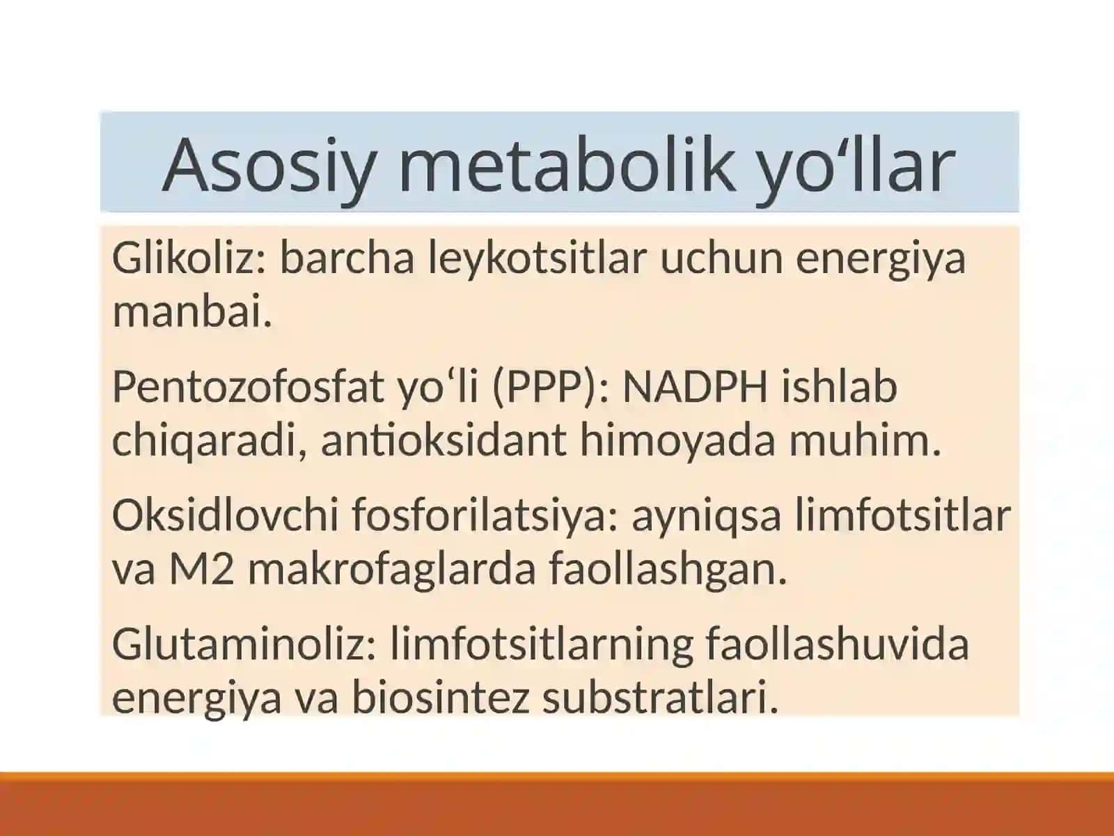 Leykotsitlar metabolizm ixususiyatlari 4