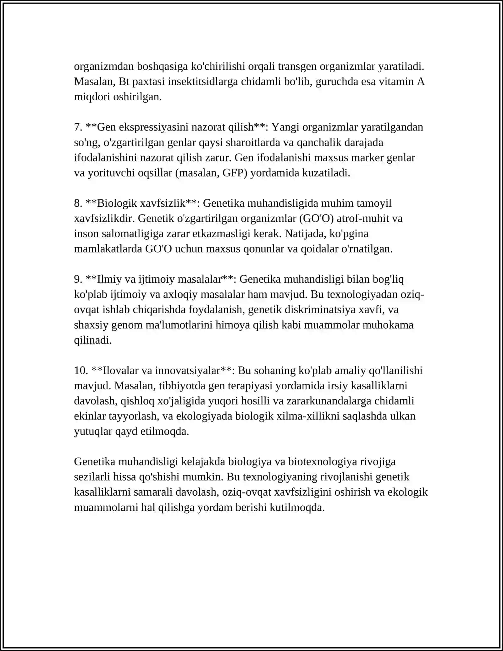 GENETIK INJENERIYA VA BIOTEXNALOGIYA 4